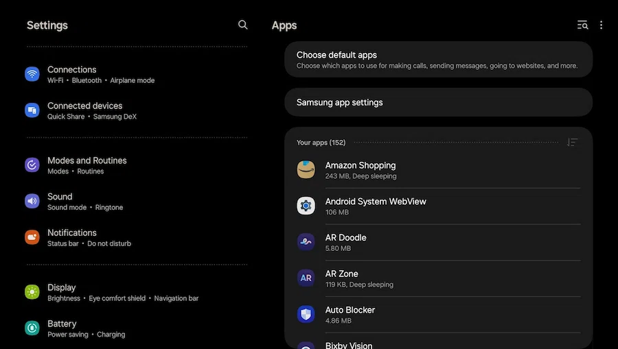 configurações do seu celular