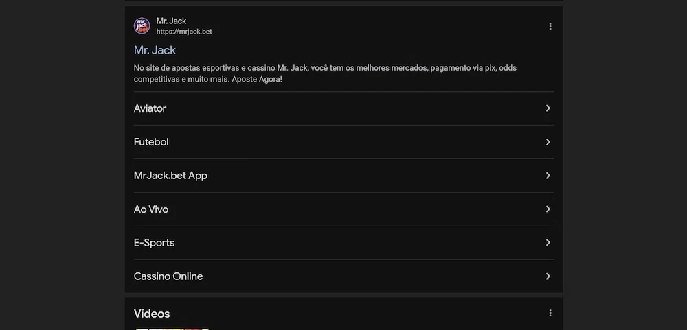site o Mr Jack bet